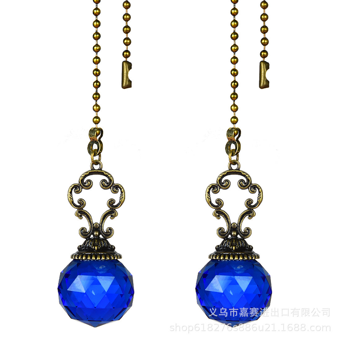 Wholesale Vintage Faceted Ball Green Bronze Bead Chain Sun Catcher Pendant